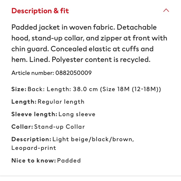 Leopard Print Baby Puffer Coat - Picture 9 of 10